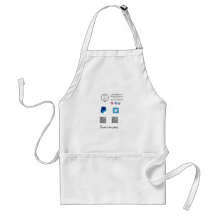 Q R code PayPal venmo scan pay add social media de Adult Apron