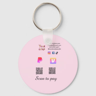 Q R code PayPal venmo scan pay add social media de Keychain