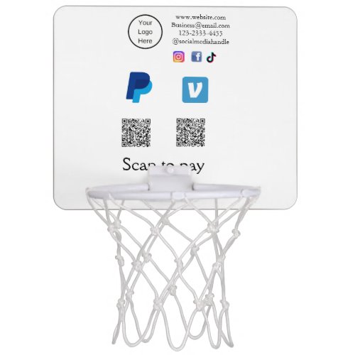 Q R code PayPal venmo scan pay add social media de Mini Basketball Hoop