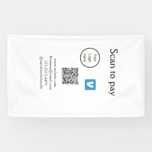 Q R code venmo scan to pay add logo social media Banner
