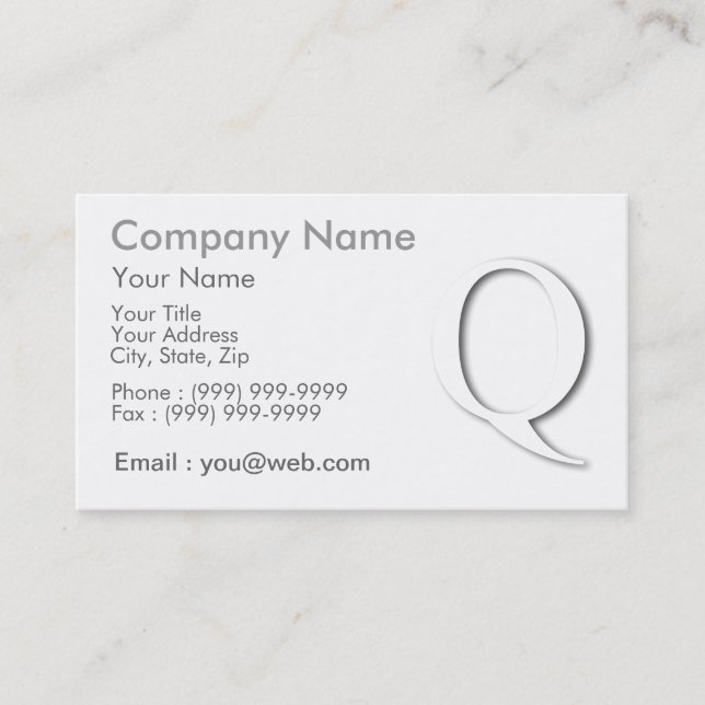 Q shades business card (Front)