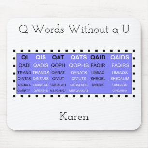 Q Words Without a U Game helper Mouse Pad