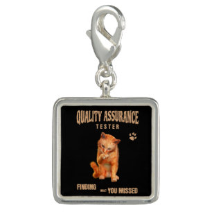 QA Tester Cat Humor Charm
