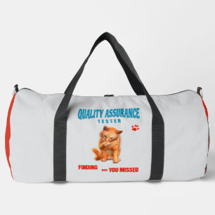 QA Tester Cat Humor Duffle Bag