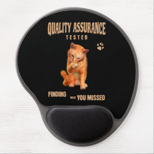 QA Tester Cat Humor Gel Mouse Pad
