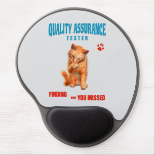 QA Tester Cat Humor Gel Mouse Pad