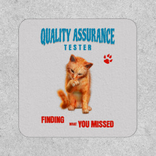 QA Tester Cat Humor Patch