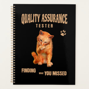 QA Tester Cat Humor Planner