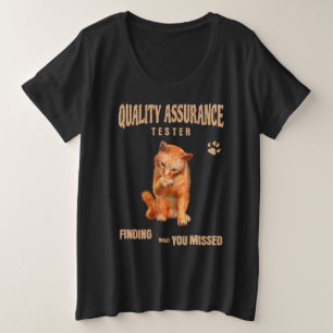 QA Tester Cat Humor Plus Size T-Shirt