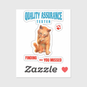 QA Tester Cat Humor Sticker