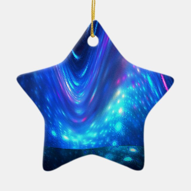 Qaanaaq - Northern Lights Ceramic Ornament (Front)