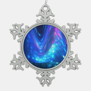 Qaanaaq - Northern Lights Snowflake Pewter Christmas Ornament