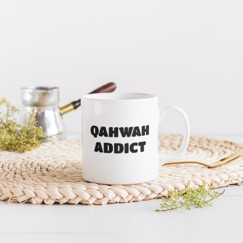 Qahwah Addict Funny Arabic Coffee Mug