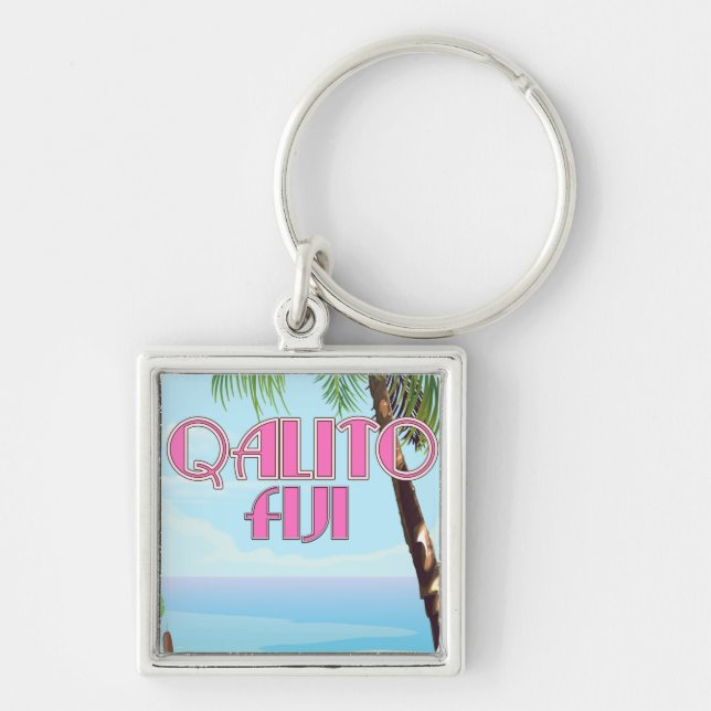 Qalito Fiji travel poster Keychain (Front)