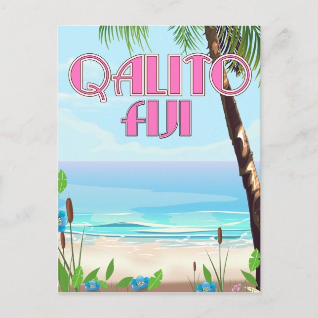 Qalito Fiji travel poster Postcard (Front)