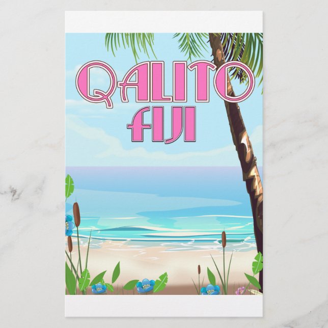 Qalito Fiji travel poster Stationery (Front)