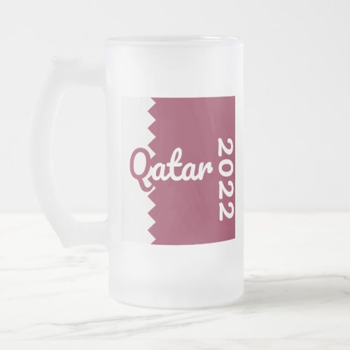 Qatar 2022 frosted glass beer mug