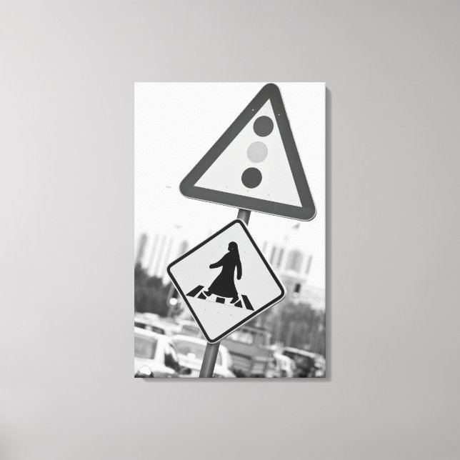 Qatar, Ad Dawhah, Doha. Arabian Pedestrian 2 Canvas Print (Front)