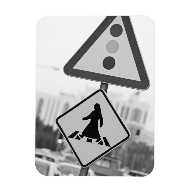 Qatar, Ad Dawhah, Doha. Arabian Pedestrian 2 Magnet (Vertical)