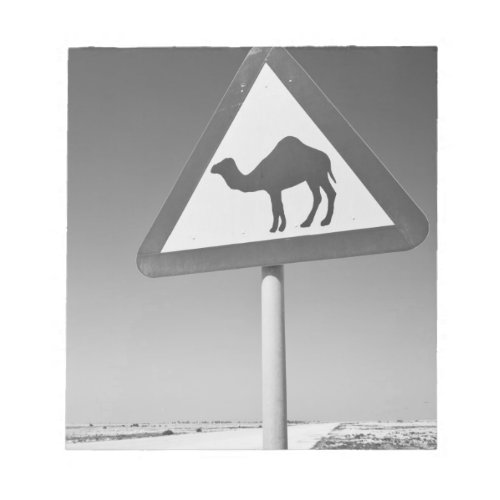 Qatar Al Zubarah Camel Crossing Sign_Road to Notepad