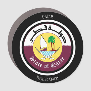 Qatar Coat of Arms Patriotic Car Magnet
