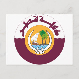 qatar coat of arms postcard