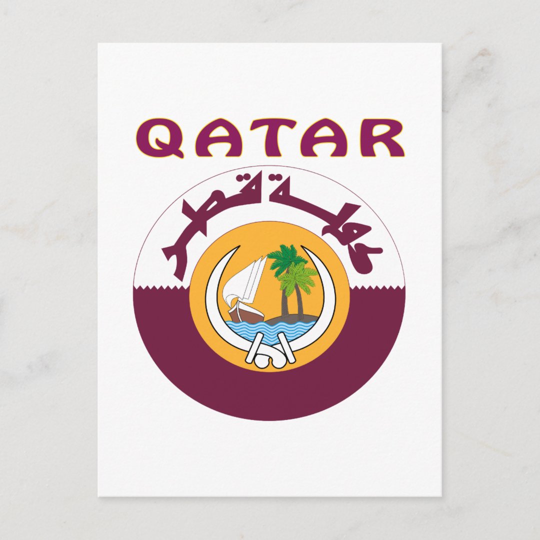 QATAR Coat Of Arms Postcard Zazzle