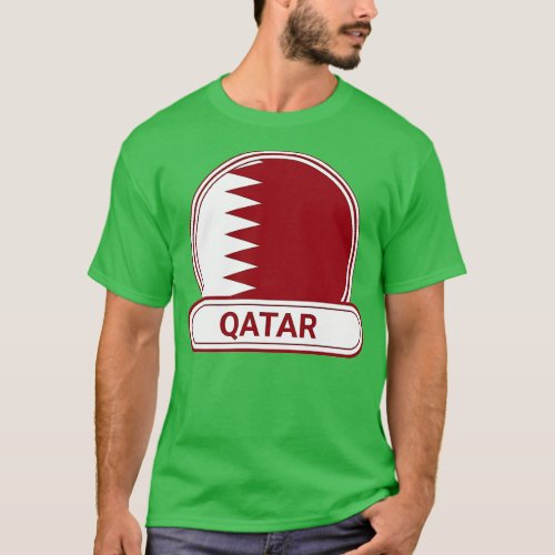 Qatar Country Badge Qatar Flag T_Shirt