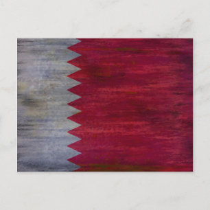 Qatar distressed flag postcard