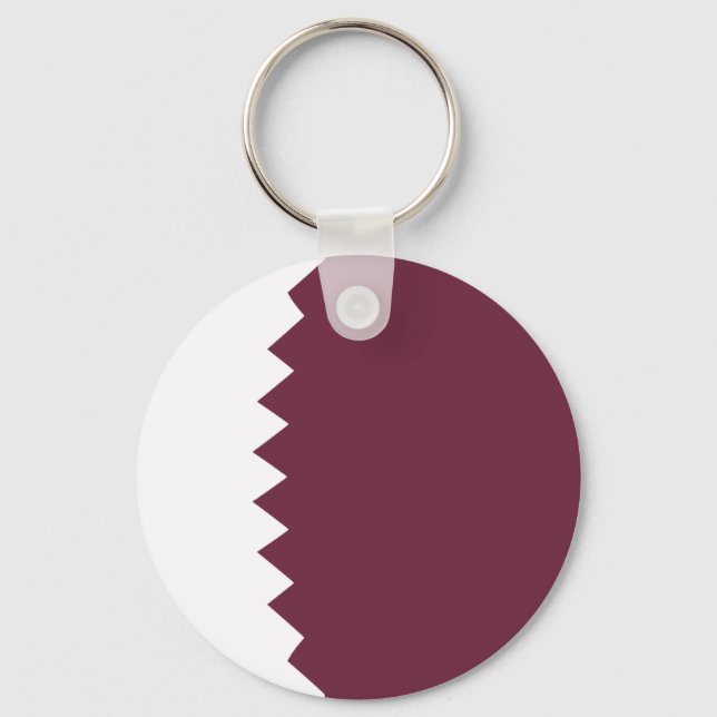 Qatar Fisheye Flag Keychain (Front)