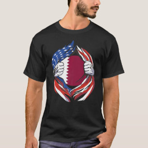 Qatar Flag American Proud of My Qatari Heritage T-Shirt