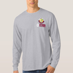 Qatar Flag and Coat of Arms Patriotic T-Shirt