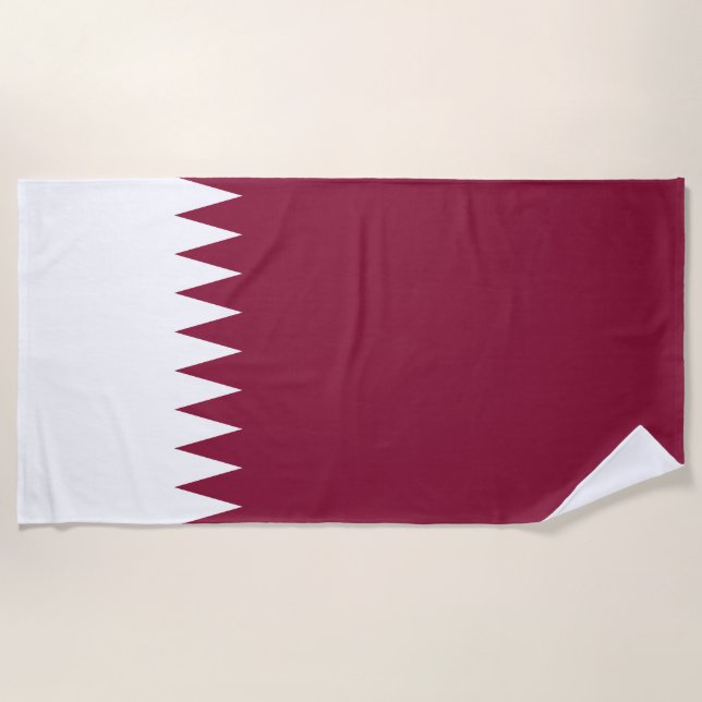 Qatar Flag Beach Towel (Front)
