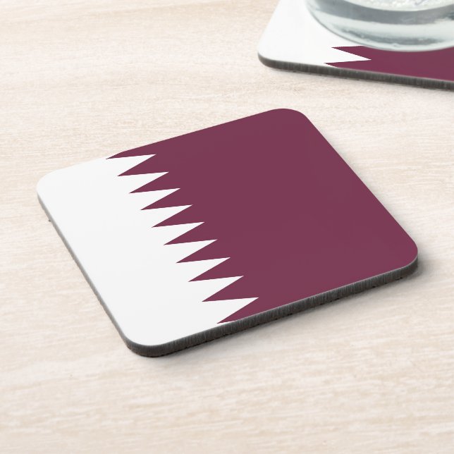 Qatar flag beverage coaster (Left Side)