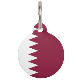 Qatar flag-coat of arms pet ID tag