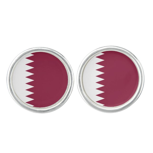 Qatar Flag Cufflinks (Front)