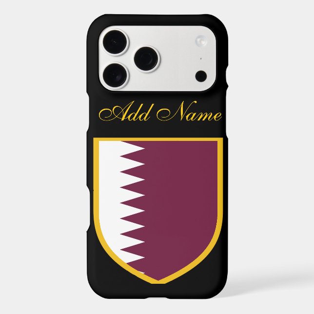 Qatar Flag Custom Name Personalized Case-Mate iPhone Case (Back)