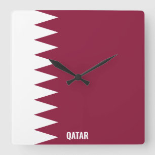 Qatar Flag Dazzling Patriotic Square Wall Clock
