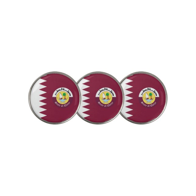 Qatar flag-Emblem   Golf Ball Marker (3 Up)