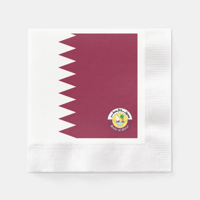 Qatar flag-Emblem     Napkins (Front)