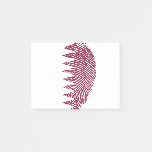 Qatar Flag Fingerprint Country Pride Identity Post-it Notes (Front)