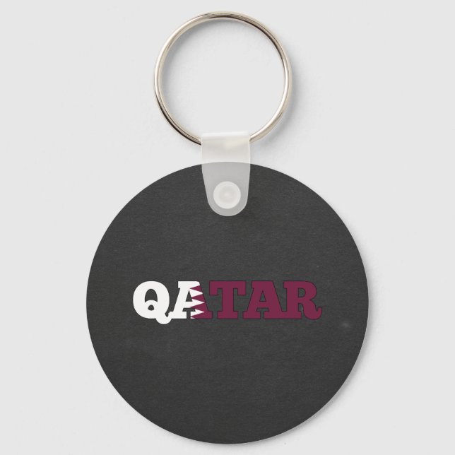 Qatar flag font keychain (Front)