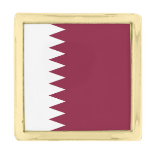 Qatar Flag Gold Finish Lapel Pin