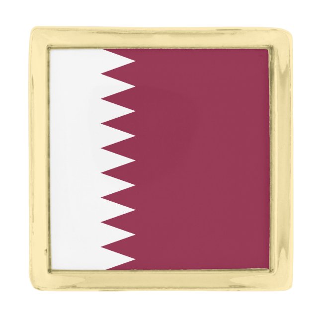 Qatar Flag Gold Finish Lapel Pin (Front)