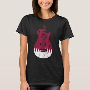 Qatar Flag Guitar Vintage Musician T-Shirt