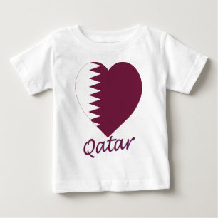 Qatar Flag Heart Baby T-Shirt