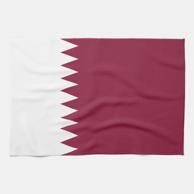 Qatar Flag Kitchen Towel (Horizontal)