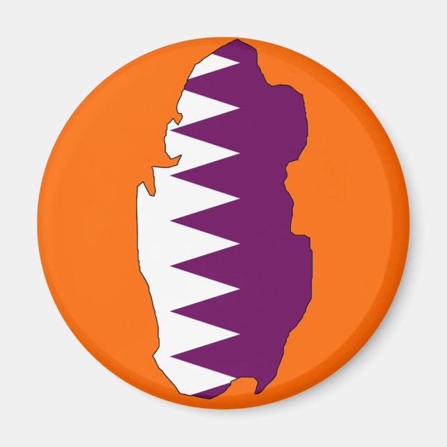 Qatar flag map magnet (Front)