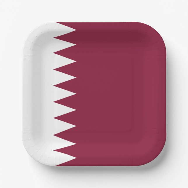 Qatar Flag Paper Plates (Front)