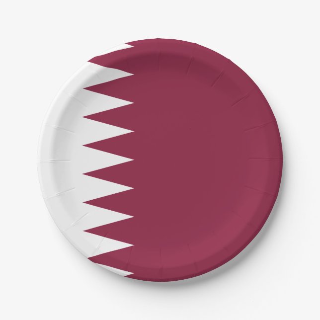 Qatar Flag Paper Plates (Front)